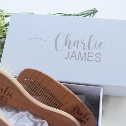 Personalized Wooden Baby Hair Brush - Perfect Gift for Boys and Girls