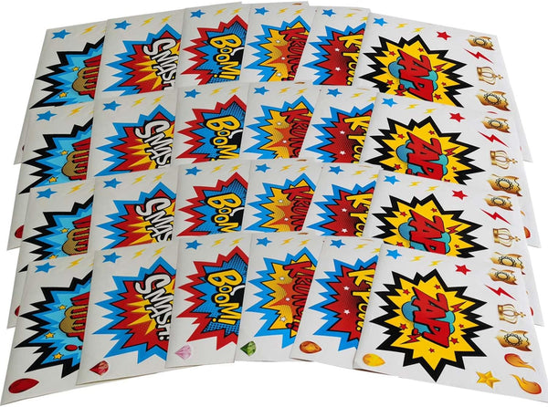 ADJOY Large Superhero Party Stickers - Super Hero Sign Cutout Stickers for Party Supplies
