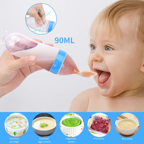 Food Feeder Baby Fruit Pacifier (3 Pcs) with 6 Different Sized Silicone Pacifiers, 90ML Spoons Clip, Infant Teething