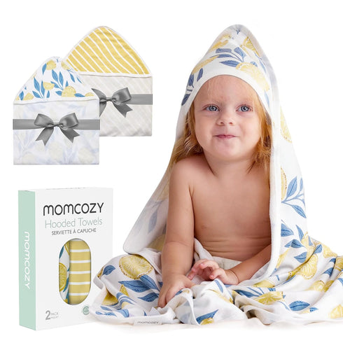 Momcozy Hooded Baby Towel, 2 Pack Baby Bath Towel Set with Large