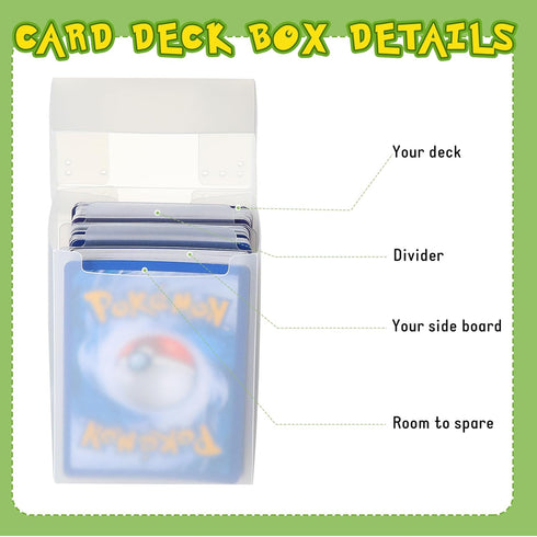 Leyndo TCG Deck Cards Boxes, Large Capacity with Dividers, Fits 80+ Cards, 50 Pack for Trading Card Games