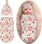 zhedongsj Highland Cow Baby Stuff Swaddle Blanket with Hat, Soft Western Floral Farmhouse