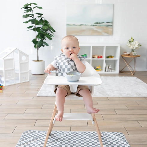 Bumkins Baby Splat Mat for Under High Chair, Waterproof Reusable Cloth for Eating Mess, 42inx42in, Charcoal