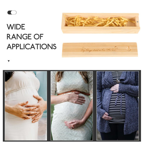 Wooden Pregnancy Announcement Keepsake Box for Moms