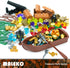 MALEKO Money Pirate Ship Treasure Accessories, Bank Dollars Cannon Crystals Gems Coins Gold Bar Silver Map Cash Chest