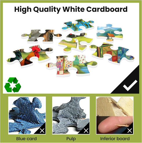 500 Pieces Puzzles for Adults - Jigsaw Puzzle Chicken Duck Farm Gift for Family Activity Games, 20.5 x 15 Inch