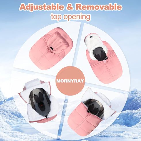 Winter Baby Car Seat Cover, Infant Carrier Cover Cold Weather, Windproof Newborn Warm Carseat for Unisex BabiesPink