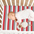 Pigsaly 27x39 Inch Crib Sheets Red White Grey Stripe Baby Sheet for Standard Crib Mattress Boys Girls Toddler Bed