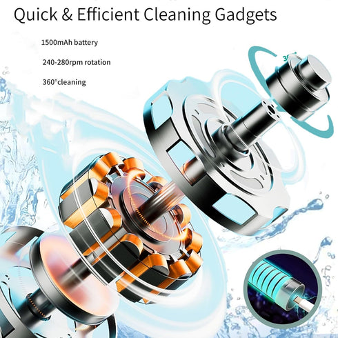 Set,Complete Set Powerful Electric Baby Bottle Brush Cleaner with Silicone Bottle/Nipple/Gap/Straw Brushes,Plus a