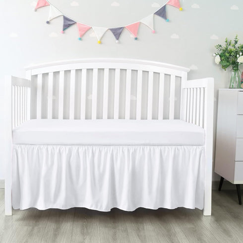 Crib Bed Skirt 28 x 52 with 14 Drop Pleated Dust Ruffle
