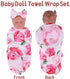 BABESIDE Reborn Baby Doll Blanket with Doll Headband for 17-22 Inch Babydolls, Baby Doll Wrap Towel Set