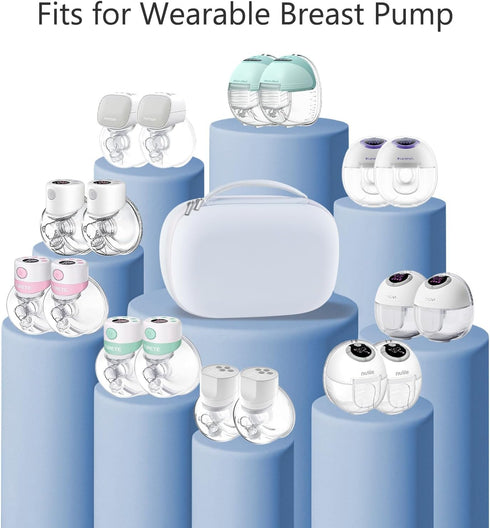 Gowing 2 Wearable Breast Pumps Carrying Bag, Hard Shell Case with Removable Tray, Watertight Breast Pump Storage Bag
