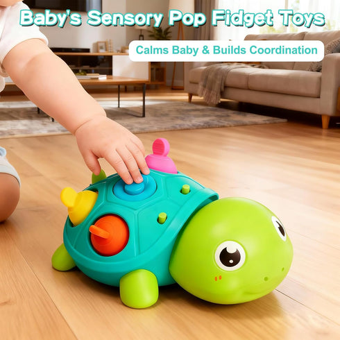 6 9 12 18 Tummy 1 2 3 Baby Crawling Turtle Toy Months, Infant Time Sensory Musical Teething Toys, Toddler Walking