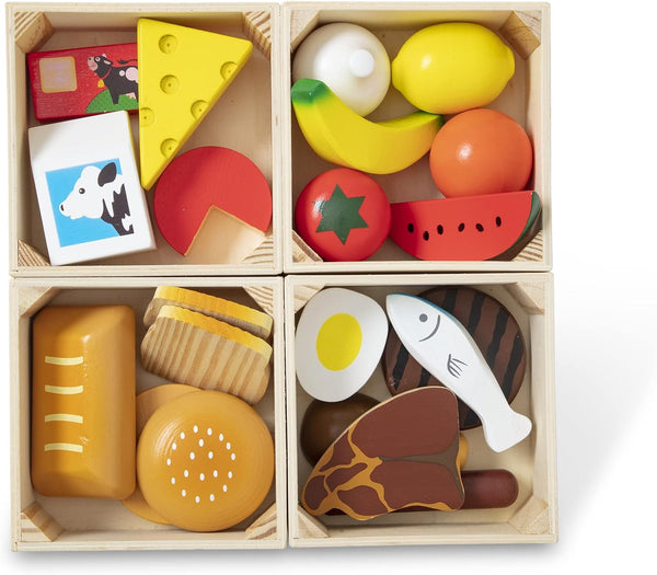 Melissa & Doug Food Groups - Wooden Play Food, The Original (Pretend