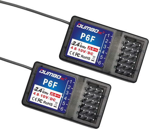 DUMBORC 2 Pcs P6F 6 Channels 2.4GHz RC Receiver for DUMBORC X4