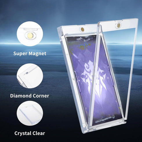 10-Pack One Touch Booster-Pack Magnetic Holders - UV Protection Clear Cases for Standard Cards Storage & Display