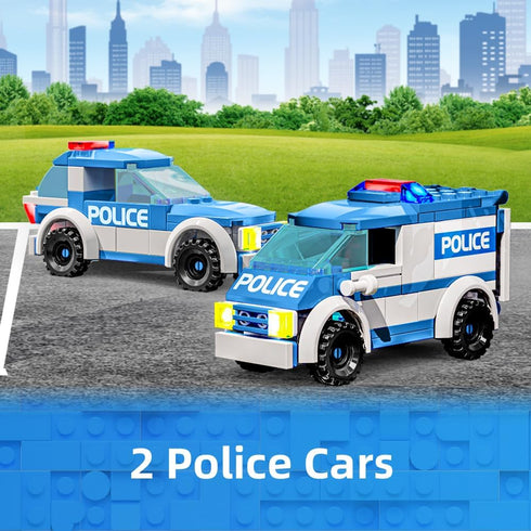 MindBox City Police Station Building Sets, 570pcs City Police Sets Toy Building Bricks Kit for Boys