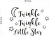 Twinkle Twinkle Little Star Wall Decal Art Vinyl Sticker - Nursery Bedroom Home Decor for Kids (Black, 57x42cm)