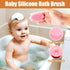 Set, 2Pcs Wooden Baby Hair Brush and Comb Natural Soft Goat Bristles Brush with Baby Shower Scrubber Perfect Scalp