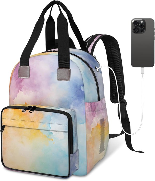 Shoblo Color Tie Dye Diaper Bag Backpack for Travel, Waterproof Diaper Bag with