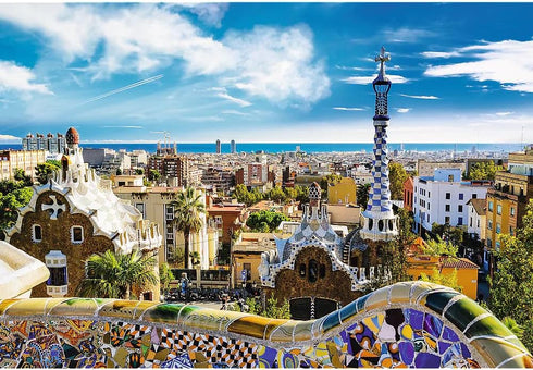 Trefl Park Gueell, Barcelona 1500 Piece Jigsaw Puzzle Red 33"x23" Print, DIY Puzzle, Creative Fun, Classic Puzzle for Adults and Children from 12 Years Old