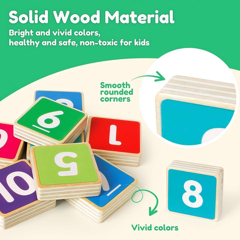 3+,Montessori Counting Toddler Learning Toys for Preschool Educational Learning Activities & Number Blocks Toys Math