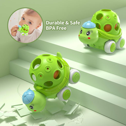6-12 12-18 1 4 Pack 1-3 1yr 2yr Baby Car Toys for Months Year Old Girls- Rattle Push N Go Cars for Toddlers Years