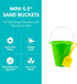 4E's Novelty 12 Sets 5.5" Sand Buckets and Shovels for Kids - Small Beach Toys for Summer Outdoor Fun, Party Favors