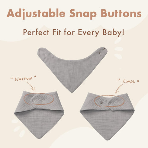 COOROBIN 8 pack-Muslin 100% Baby Bibs, Cotton Baby Bandana Drool Bibs, Ultra Soft & Absorbent for Newborns & Infants