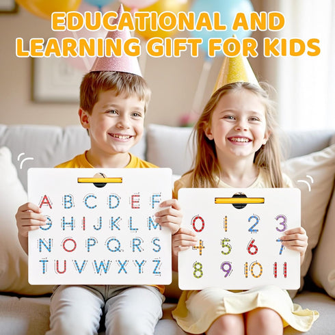 Set GAMENOTE Double Sided Magnetic Letter & Number Board - Alphabet & Numbers Tracing Board for Toddlers, ABC Uppercase