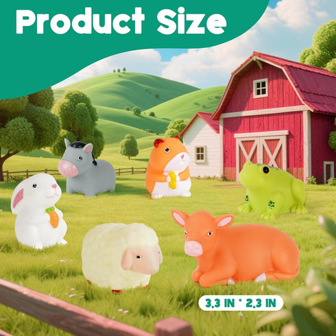 1-3: 6 Set, 1 2 3+ Bath Toys for Toddlers PCS Light-Up Farm Animal Bath Toy Baby Bath Toys, Bathtub Pool Bath Toy