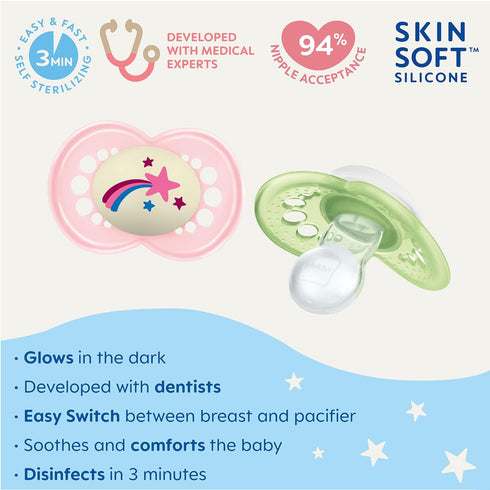 6-16 Europe,2 Count (Pack 2) MAM Original Baby Pacifiers Months,Binky for Newborn Babies,BPA-Free Skin Soft Silicone