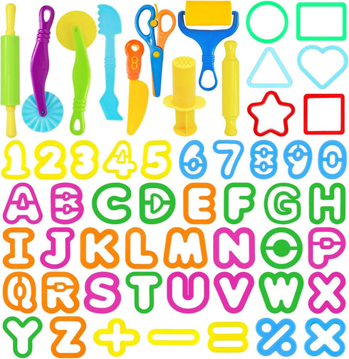 LCY WEDSHI Dough Tool Set, 56 Pcs Dough Tools Sets for Kids