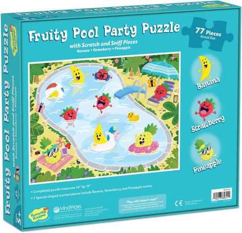 Peaceable Kingdom Scratch & Sniff Puzzles – Fruity Pool Party - 77pc Sensory Puzzle for Kids Ages 5 & Up