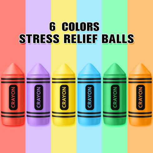 Wiwiqing 6 3.94 Inches Pcs Crayon Stress Balls Toys Teacher Gift Kids Adult Classroom School Student Reward Graduation