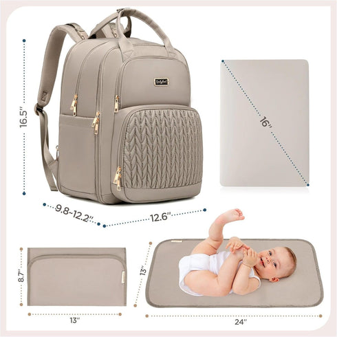 Backpack 30-38L) Backpack Qualyphant Diaper Bag - Extra Large Diaper Bag for Two Kids Twins (Expandable - Travel Baby