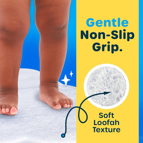 17 29, SlipX Solutions Cloud Shaped Kid & Baby Bath Mat for Tub & Shower x Non-Slip Bathmat, Soft Loofah Cushioning