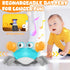 Crawling Crab Baby Toy - Light-Up Walking Dancing Moving Crab with Music & Obstacle Avoidance, Tummy Time Gifts for