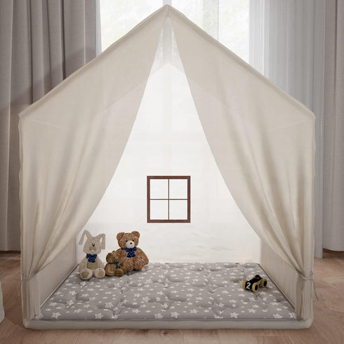 Rectangle Kids Play Mat - Non-Slip Indoor & Outdoor Toddler Tent Mat, Washable Star Print Padded Mat 53" x 36"