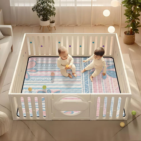 EtherSpher 1-Piecing 50'' 50''alfombrillas Boho Pink Blue Vintage Flowers Large Sturdy mat for Baby to Play on Floor