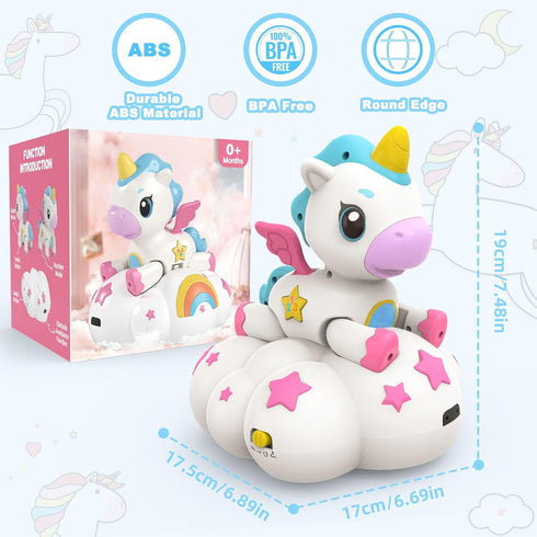 6 12 1+ Tummy ABC/123 1 Musical Unicorn Toys for to Months - Baby Crawling Toy with Light-up for Year Old Girl