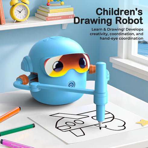 NAUQUOHZ 3 4 5 6 7 8 100 Cards,16 Drawing Robot for Kids Montessori Painting Toys for Year Old, Voice Interactive