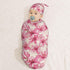 Sets Azalea Flowers Newborn Swaddle Blankets Hat Soft Baby Receiving Blanket Swaddle Sack for Baby Shower Infant Boy