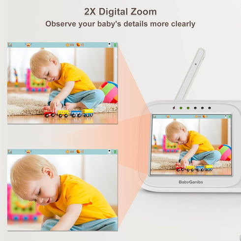 Baby Monitor with Camera and Audio, 3.2'' IPS Portable Monitor, 1000ft Long Range, Infrared Night Vision