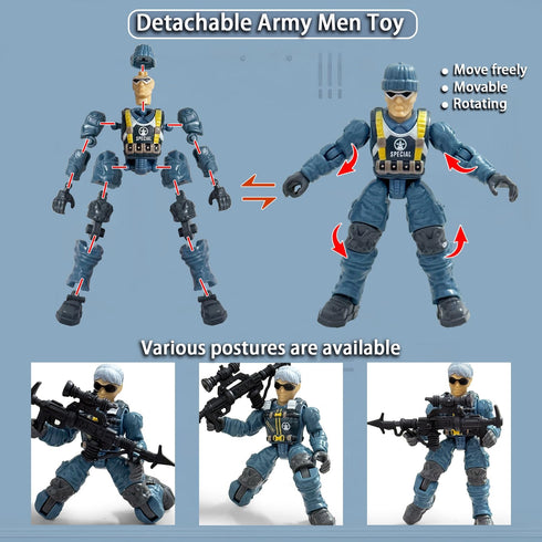 Baimiby 6-8, 2 6 Army Men Action Figures, Toy Soldiers for Boys Boys Toy Plastic Army Men Toys with Dogs and Weapons