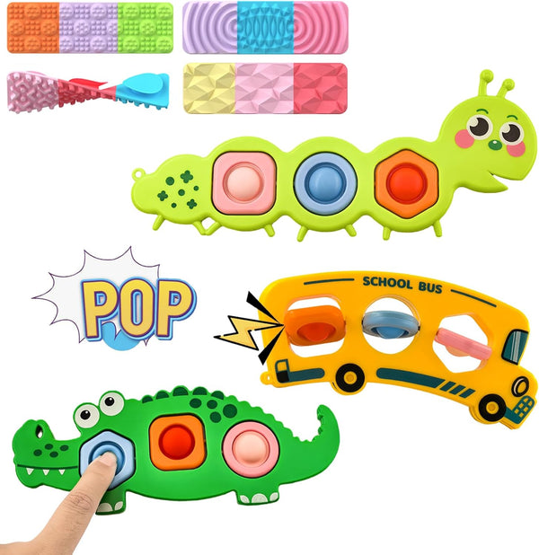 RVRHLMI 7Pc Easter Gifts for Kids Fidget Popper Toys for Kids Sensory Strips