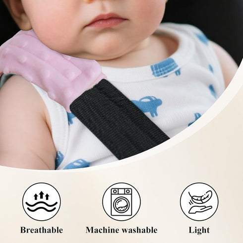 SHFGYG 2-Pack Car Seat Strap Covers, Infant Seatbelt Covers, Velvety Soft Double-Sided Use Car Seat Shoulder Strap Pads