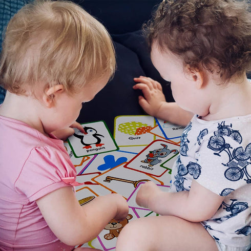 Alphabet Flash Cards for Toddlers: Teach ABC Letters & Words, 52 Double-Sided Uppercase and Lowercase Cards for