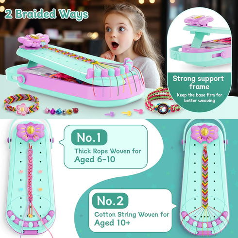 2-in-1 Set 6 7 8 9 10 11 12 Hollyhi Friendship Bracelet Making Kits: DIY Art and Crafts Jewelry String Braiding Toys