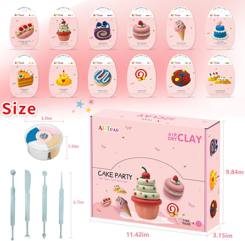 Set,Ultra 12 ARTPAR Air Dry Clay for Kids,Modeling Clay Kit,Model Magic Sculpting Light & Soft, Safe Non-Sticky | Box